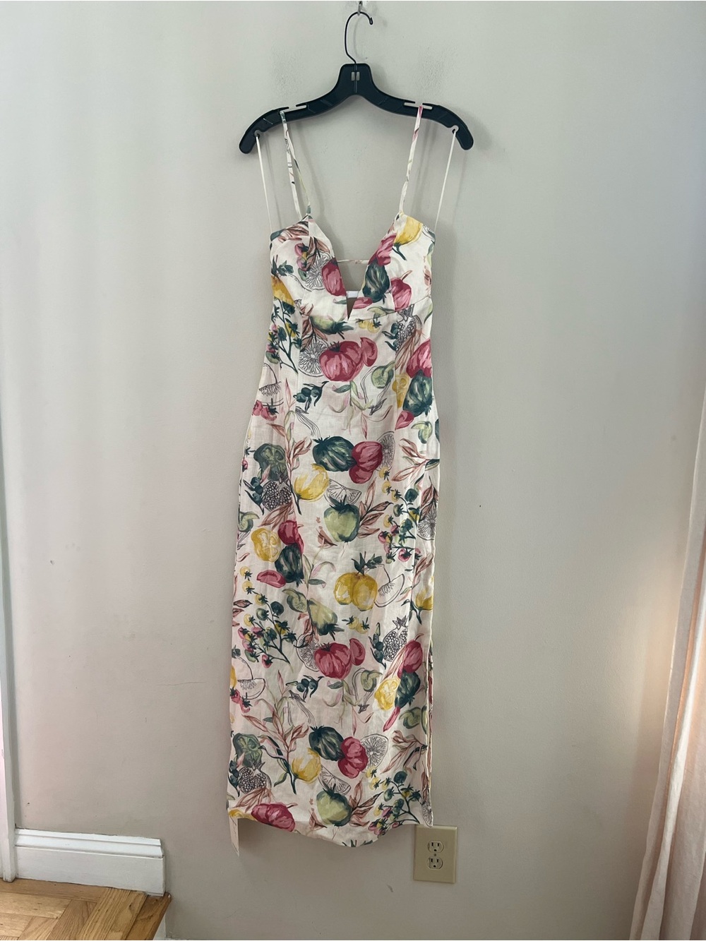 Abercrombie & Fitch Cream Floral Slip Midi Dress with Pink & Yellow Blooms - Picture 6 of 13